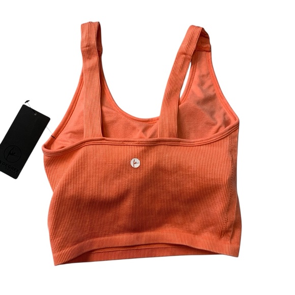 NWT 90 Degree by Reflex Ribbed Sports Bra 2-Pack – Orange & Cream Women’s Small - Picture 7 of 11